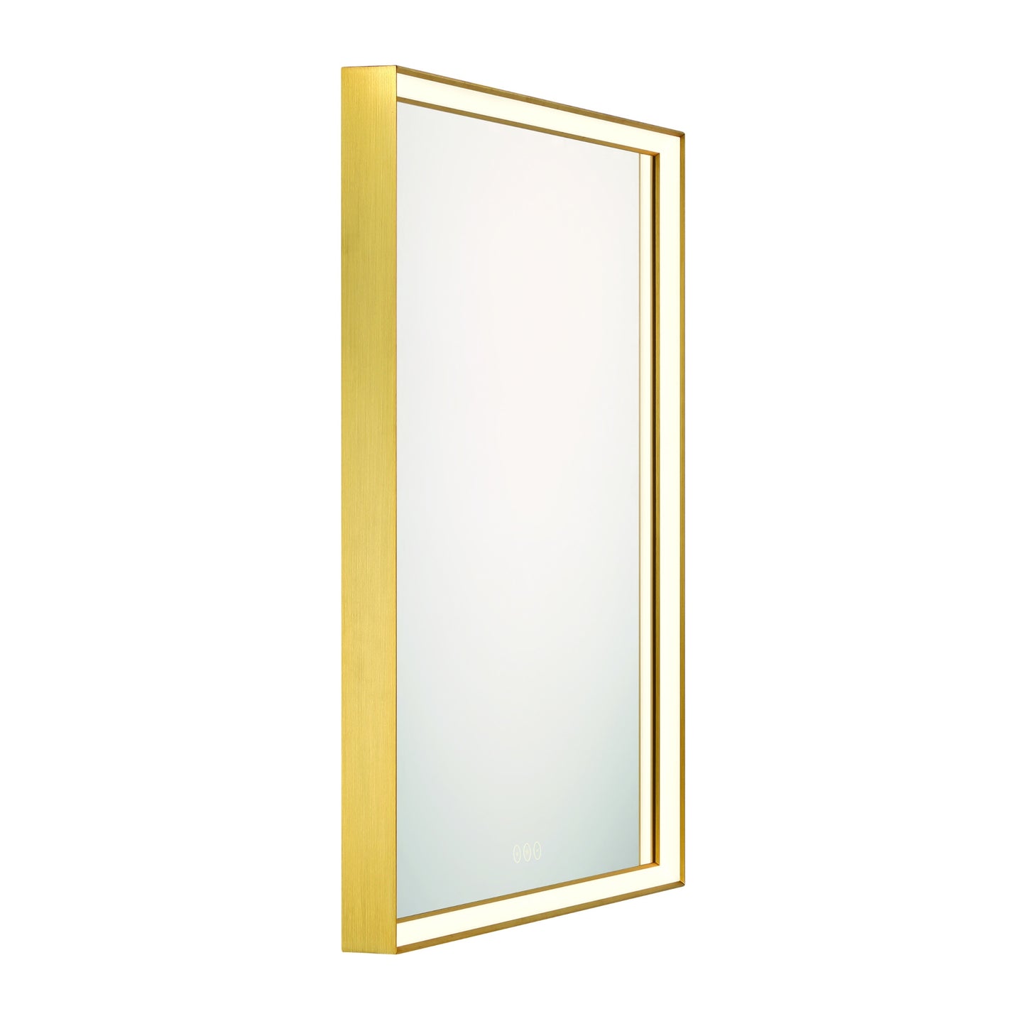 Eurofase Lighting Nixon 32" Integrated LED White Acrylic Anodized Gold Frame Square Mirror