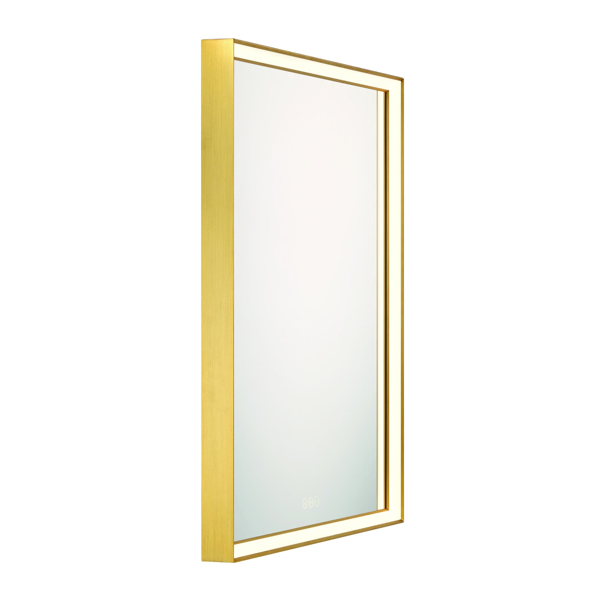 Eurofase Lighting Nixon 32" Integrated LED White Acrylic Anodized Gold Frame Square Mirror