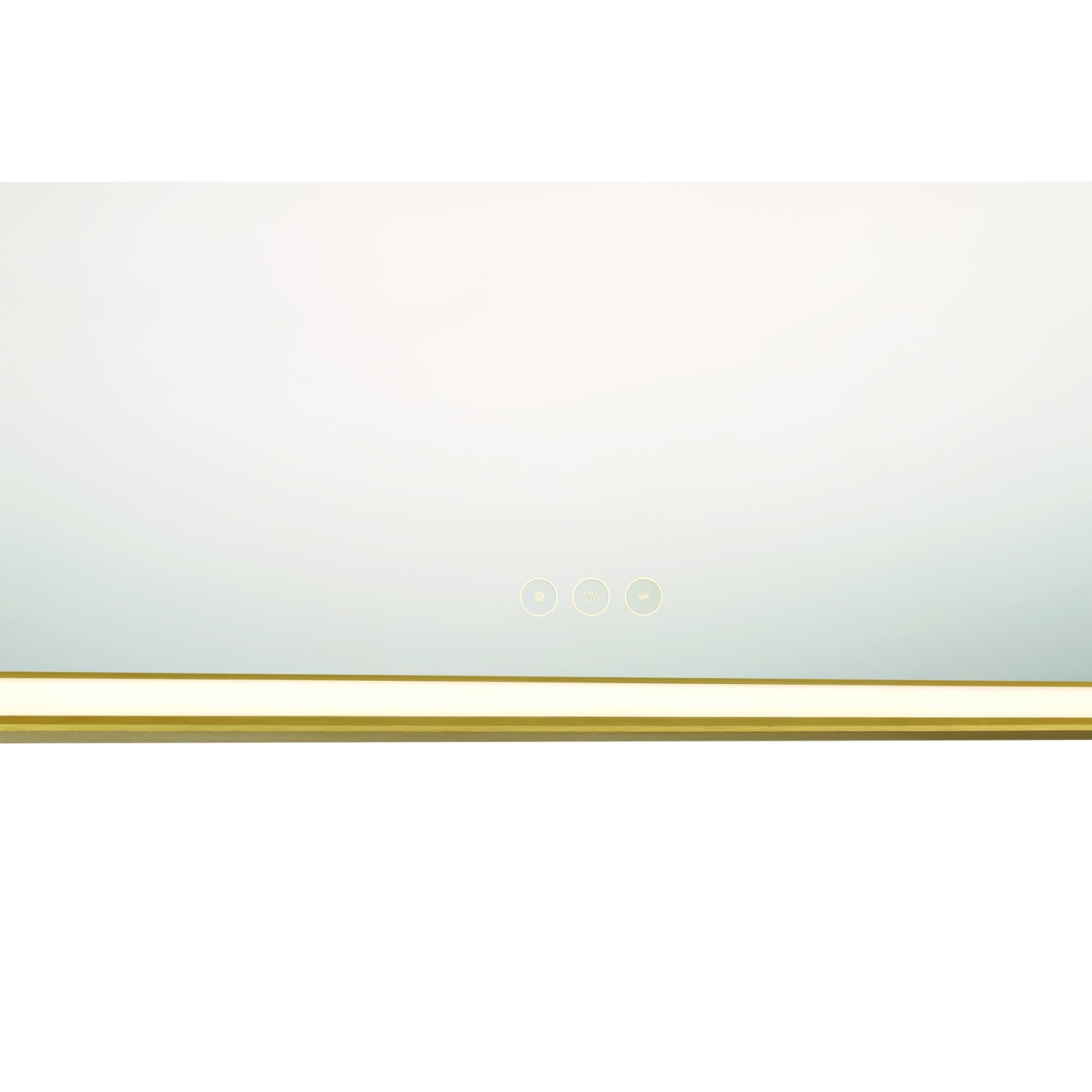 Eurofase Lighting Nixon 32" Integrated LED White Acrylic Anodized Gold Frame Square Mirror