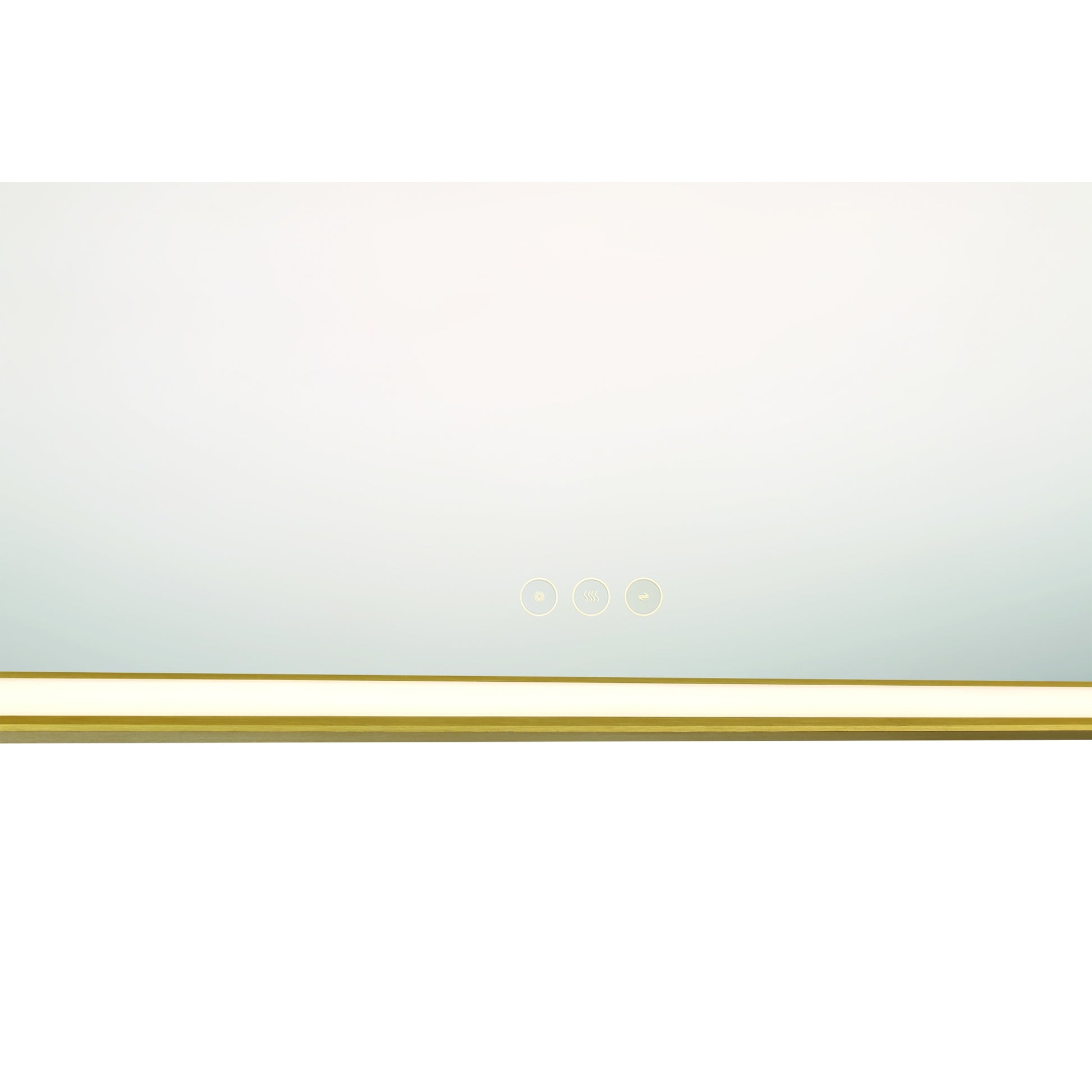 Eurofase Lighting Nixon 32" Integrated LED White Acrylic Anodized Gold Frame Square Mirror