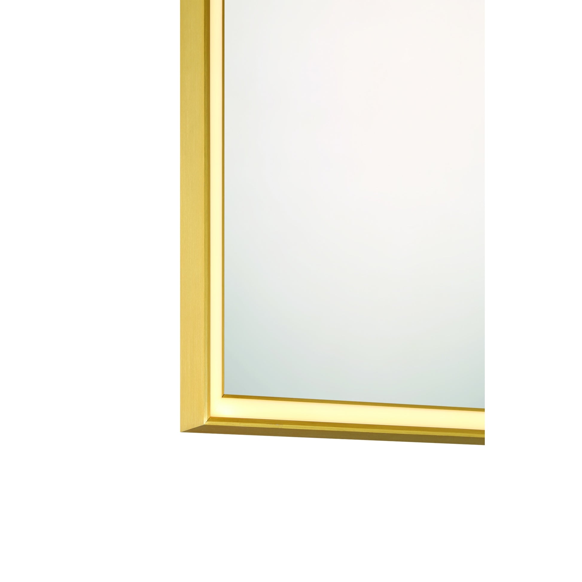Eurofase Lighting Nixon 32" Integrated LED White Acrylic Anodized Gold Frame Square Mirror