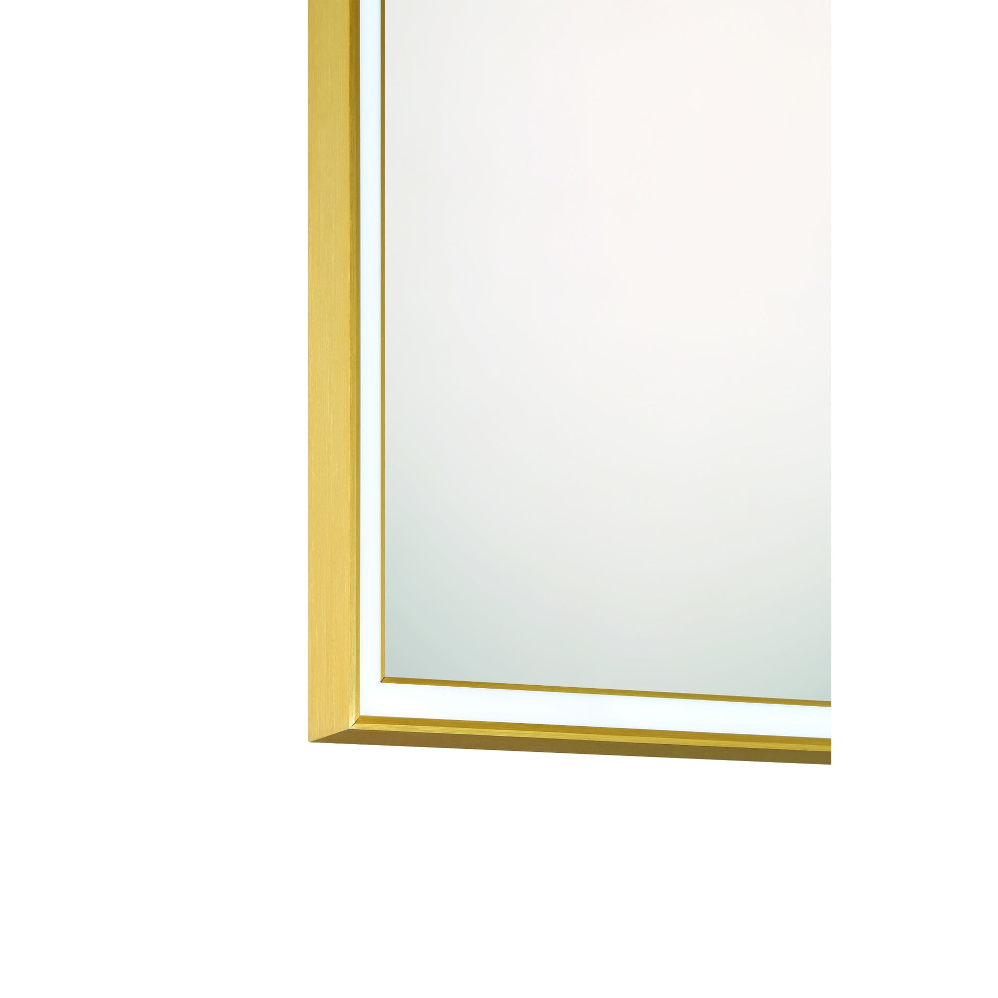 Eurofase Lighting Nixon 32" Integrated LED White Acrylic Anodized Gold Frame Square Mirror