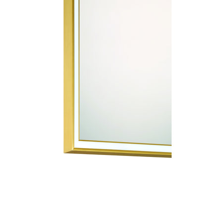 Eurofase Lighting Nixon 32" Integrated LED White Acrylic Anodized Gold Frame Square Mirror