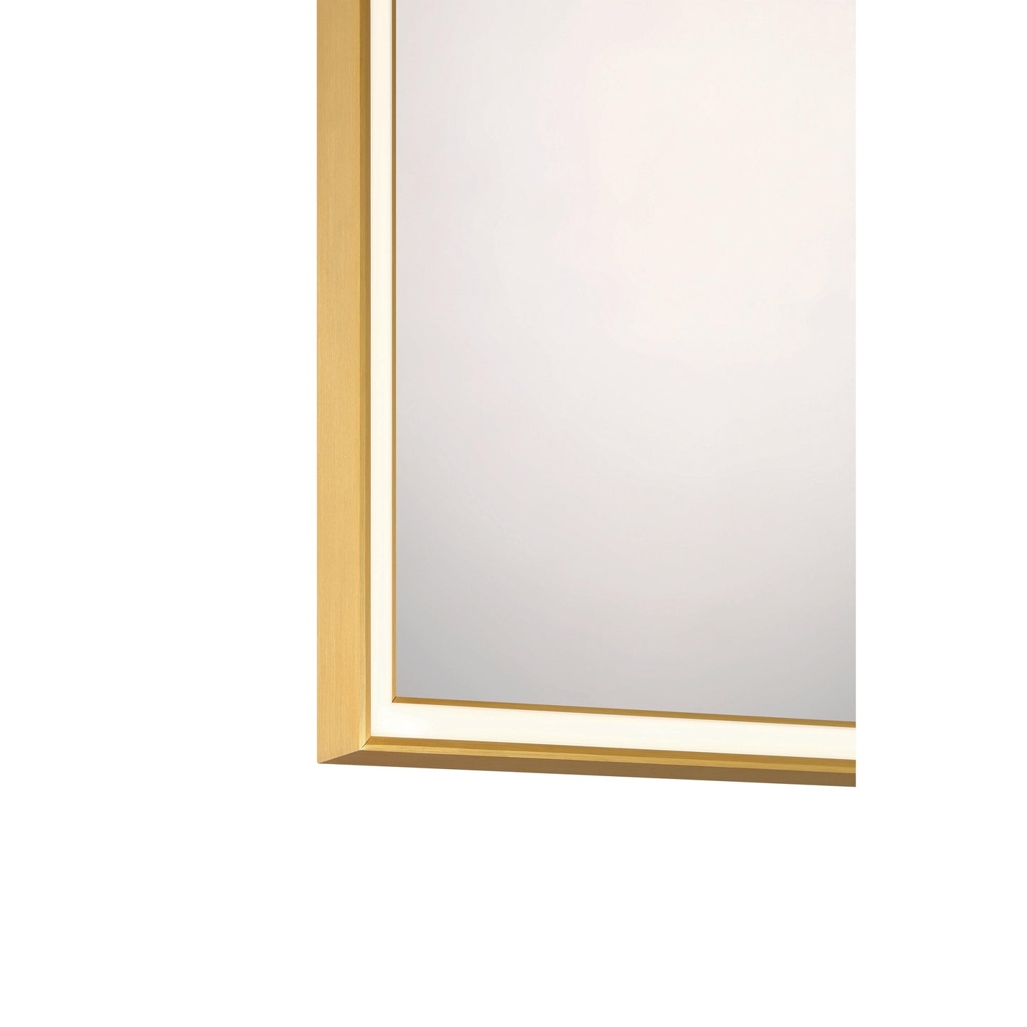 Eurofase Lighting Nixon 32" Integrated LED White Acrylic Anodized Gold Frame Square Mirror