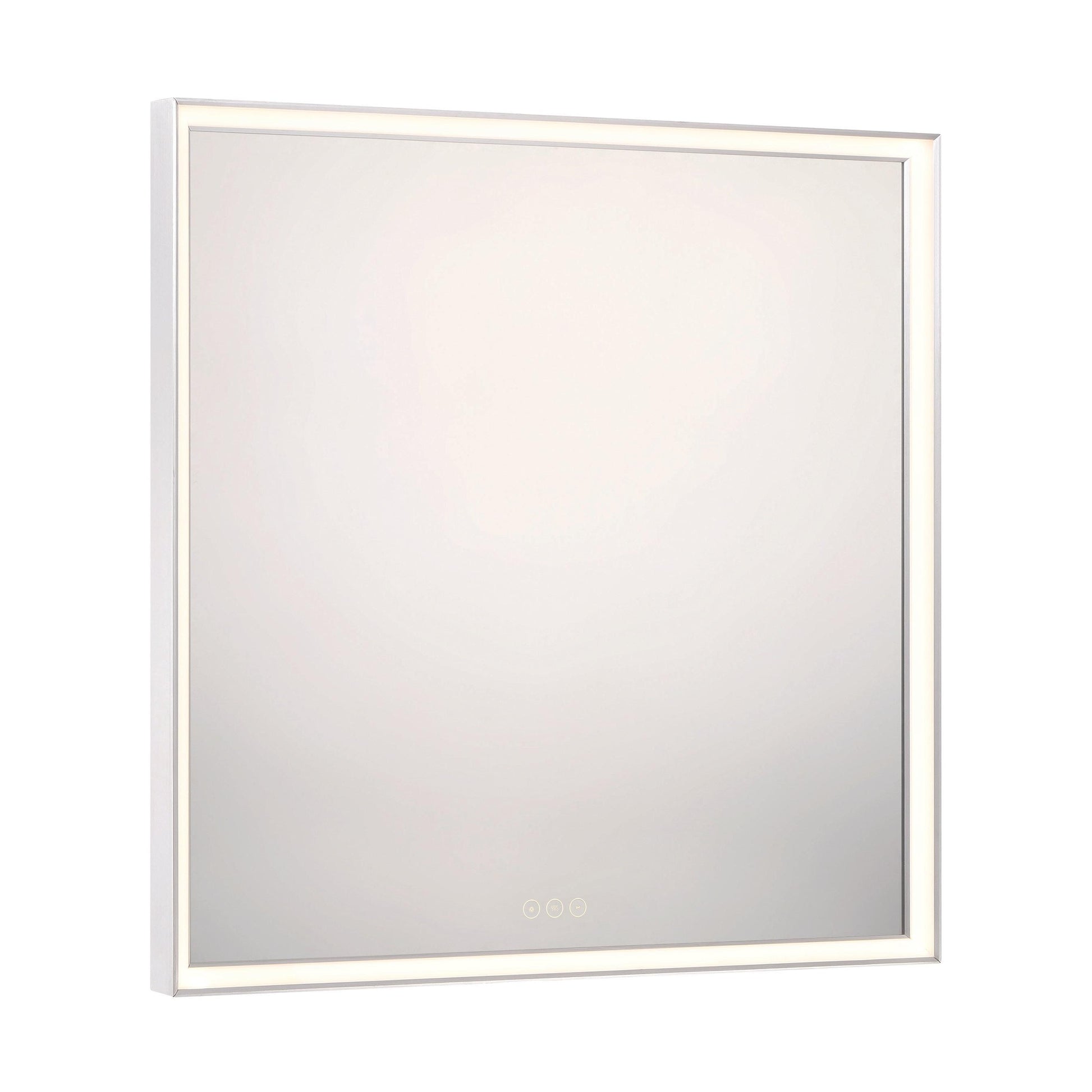 Eurofase Lighting Nixon 32" Integrated LED White Acrylic Anodized Silver Frame Square Mirror