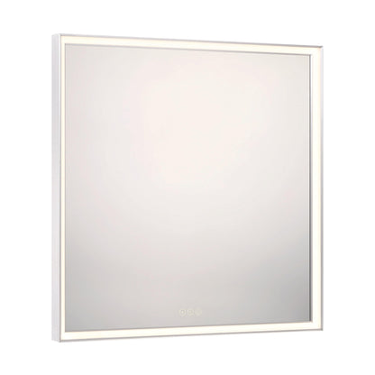 Eurofase Lighting Nixon 32" Integrated LED White Acrylic Anodized Silver Frame Square Mirror