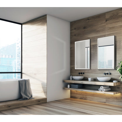 Eurofase Lighting Nixon 36" Integrated LED White Acrylic Anodized Black Frame Rectangle Mirror