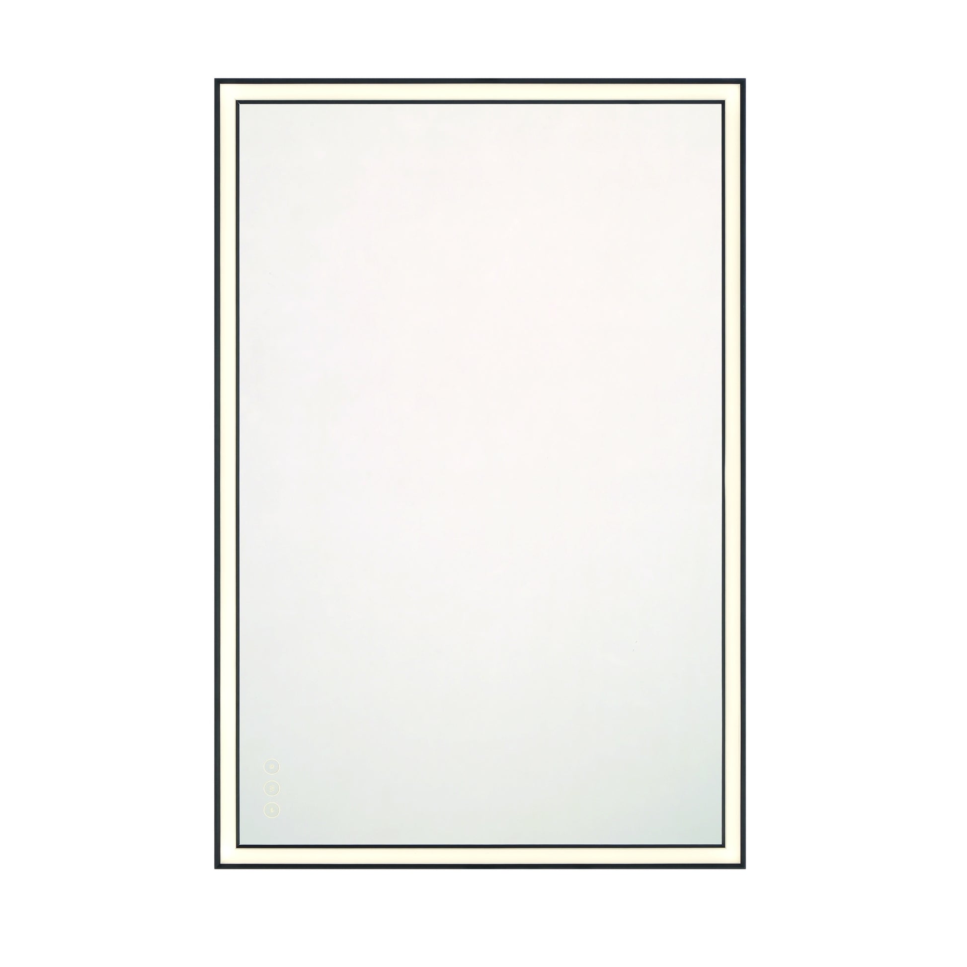 Eurofase Lighting Nixon 36" Integrated LED White Acrylic Anodized Black Frame Rectangle Mirror