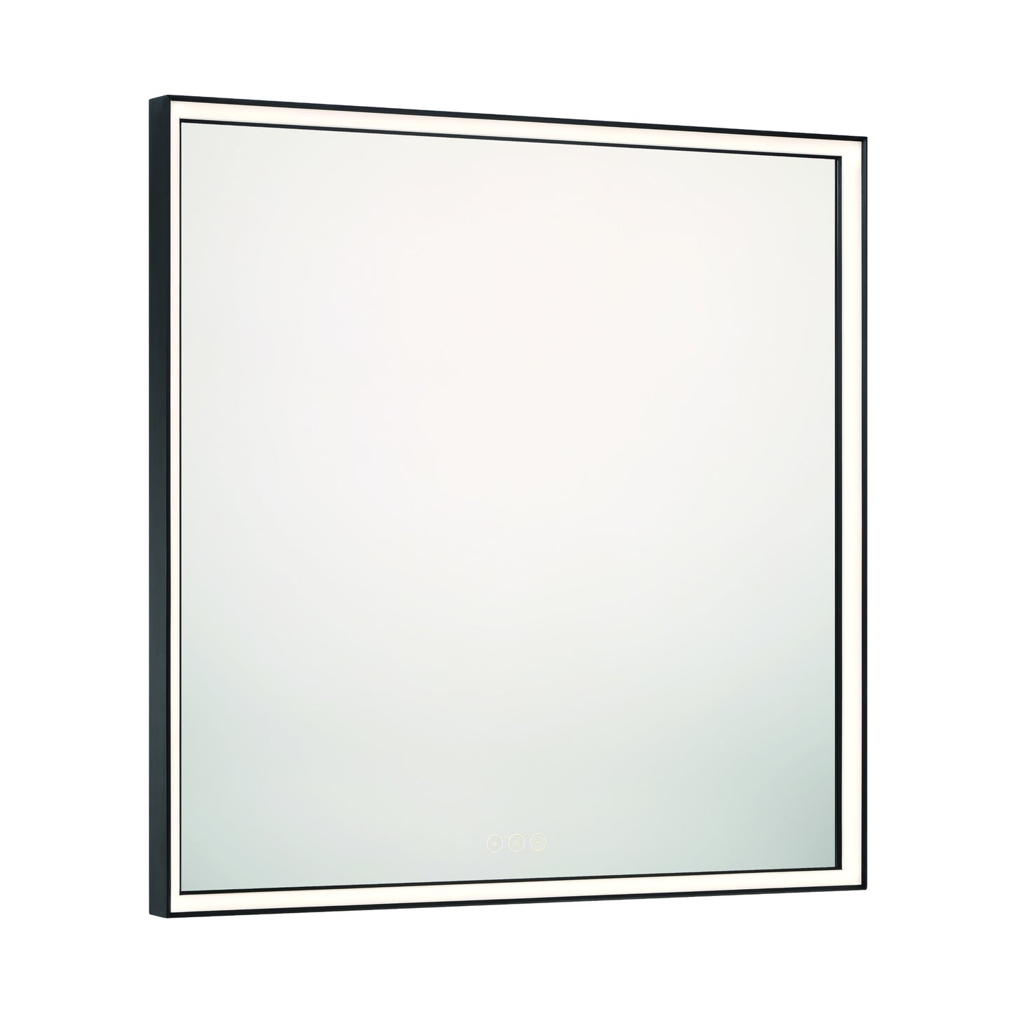 Eurofase Lighting Nixon 36" Integrated LED White Acrylic Anodized Black Frame Square Mirror