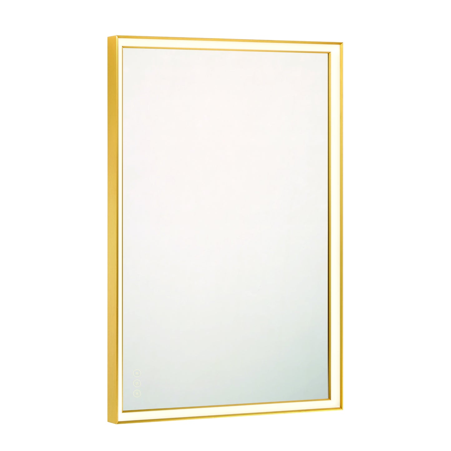 Eurofase Lighting Nixon 36" Integrated LED White Acrylic Anodized Gold Frame Rectangle Mirror