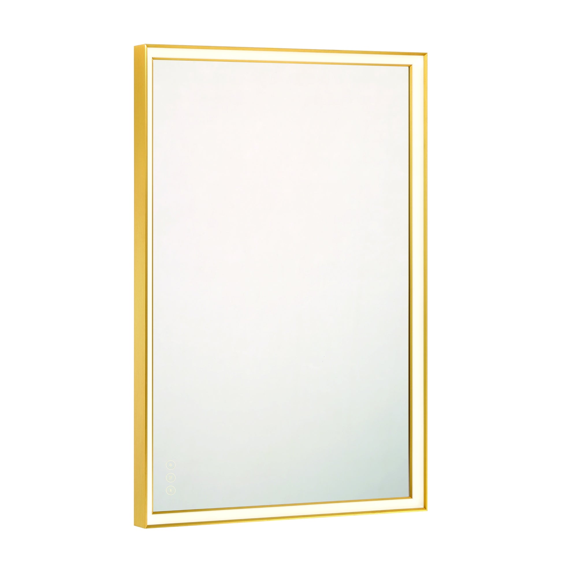 Eurofase Lighting Nixon 36" Integrated LED White Acrylic Anodized Gold Frame Rectangle Mirror