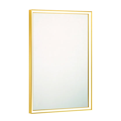 Eurofase Lighting Nixon 36" Integrated LED White Acrylic Anodized Gold Frame Rectangle Mirror