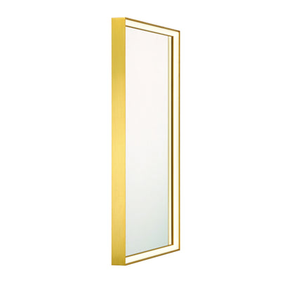 Eurofase Lighting Nixon 36" Integrated LED White Acrylic Anodized Gold Frame Rectangle Mirror