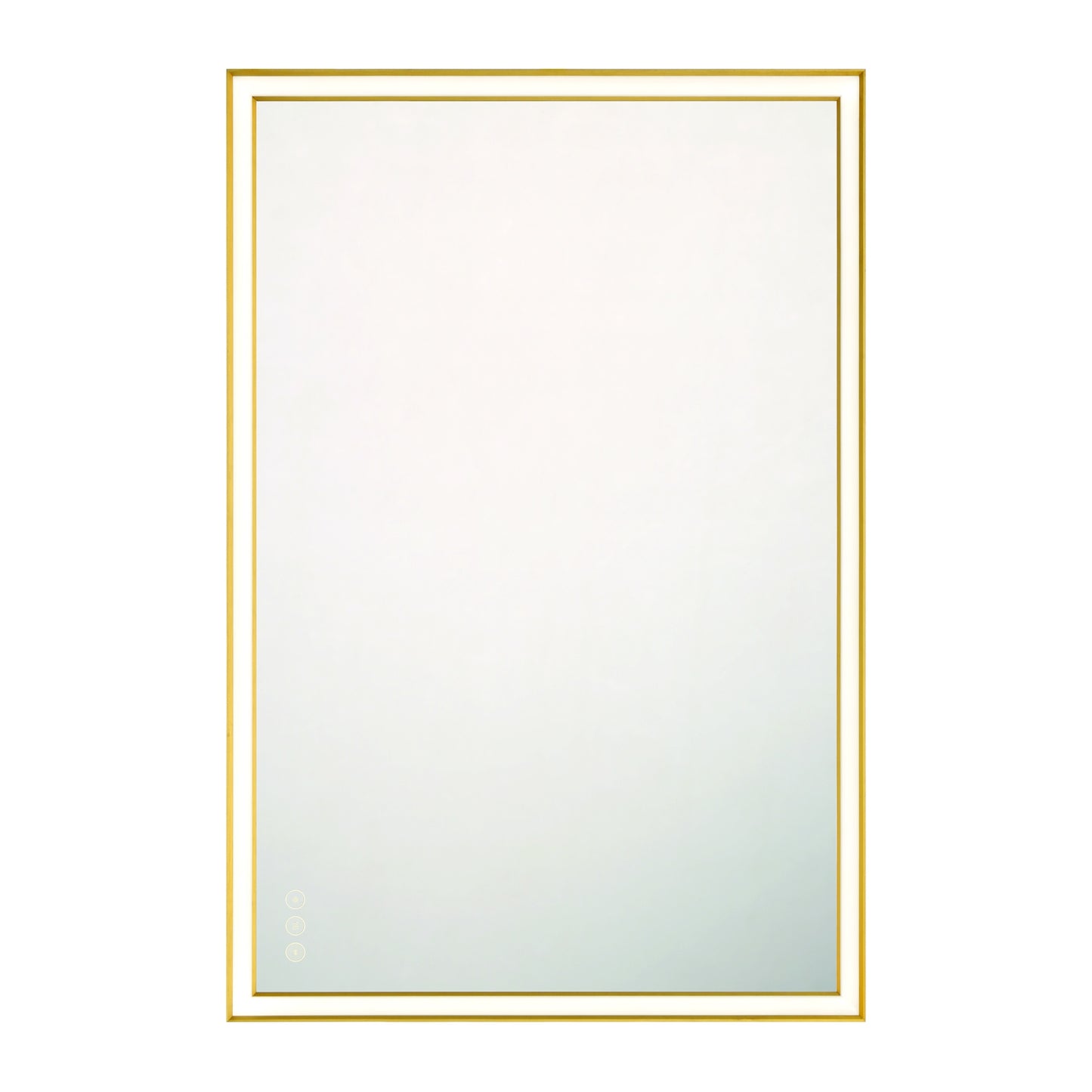 Eurofase Lighting Nixon 36" Integrated LED White Acrylic Anodized Gold Frame Rectangle Mirror