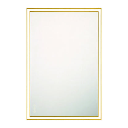 Eurofase Lighting Nixon 36" Integrated LED White Acrylic Anodized Gold Frame Rectangle Mirror
