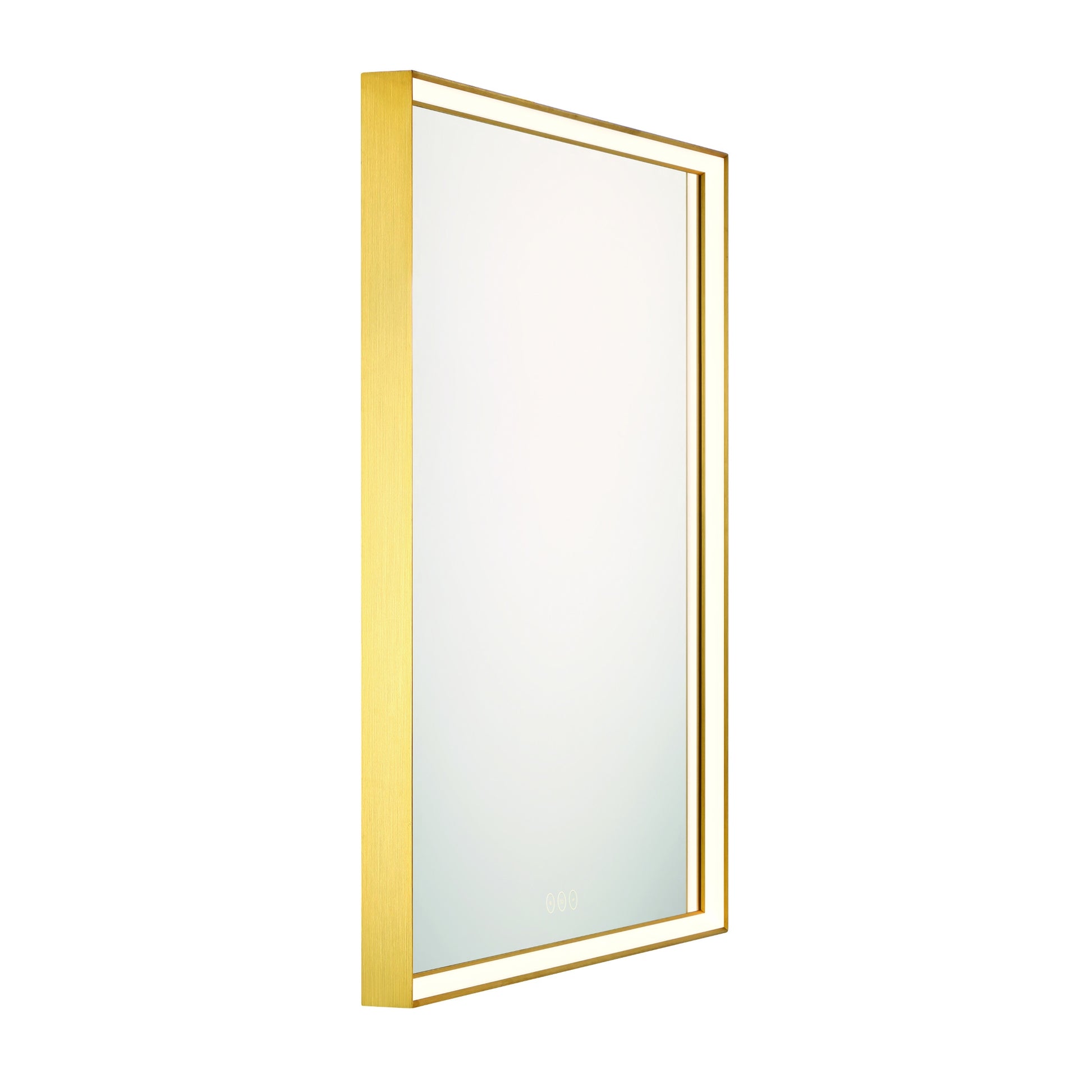 Eurofase Lighting Nixon 36" Integrated LED White Acrylic Anodized Gold Frame Square Mirror