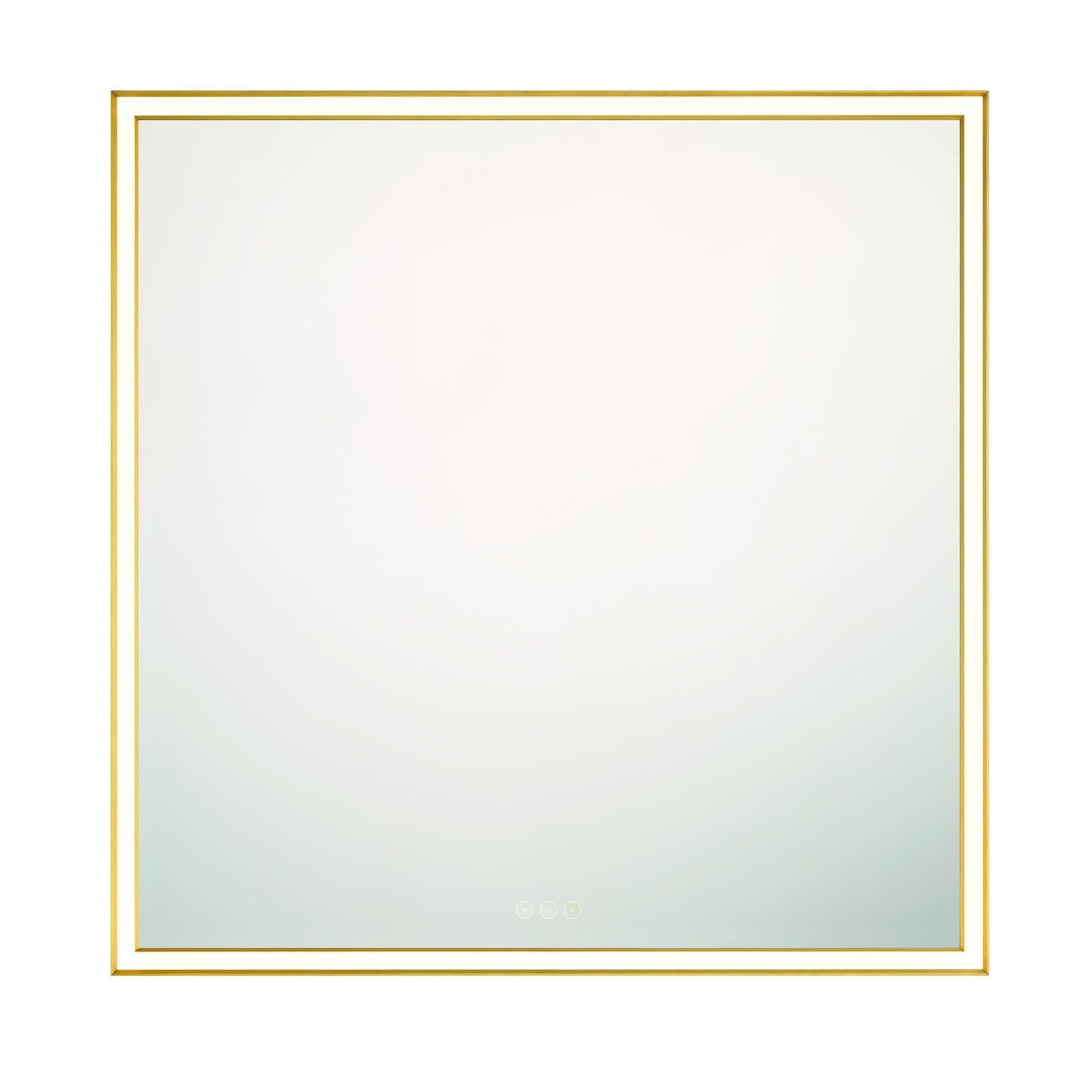 Eurofase Lighting Nixon 36" Integrated LED White Acrylic Anodized Gold Frame Square Mirror