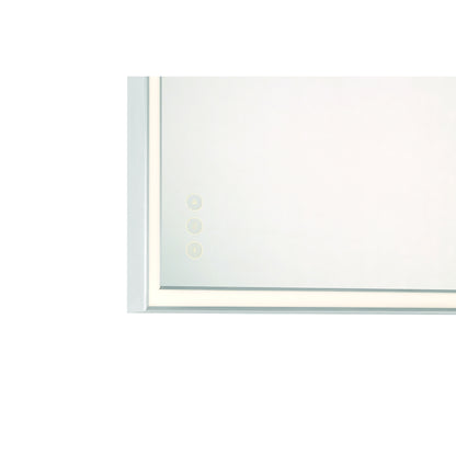 Eurofase Lighting Nixon 36" Integrated LED White Acrylic Anodized Silver Frame Rectangle Mirror