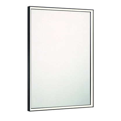 Eurofase Lighting Nixon 42" Integrated LED White Acrylic Anodized Black Frame Rectangle Mirror