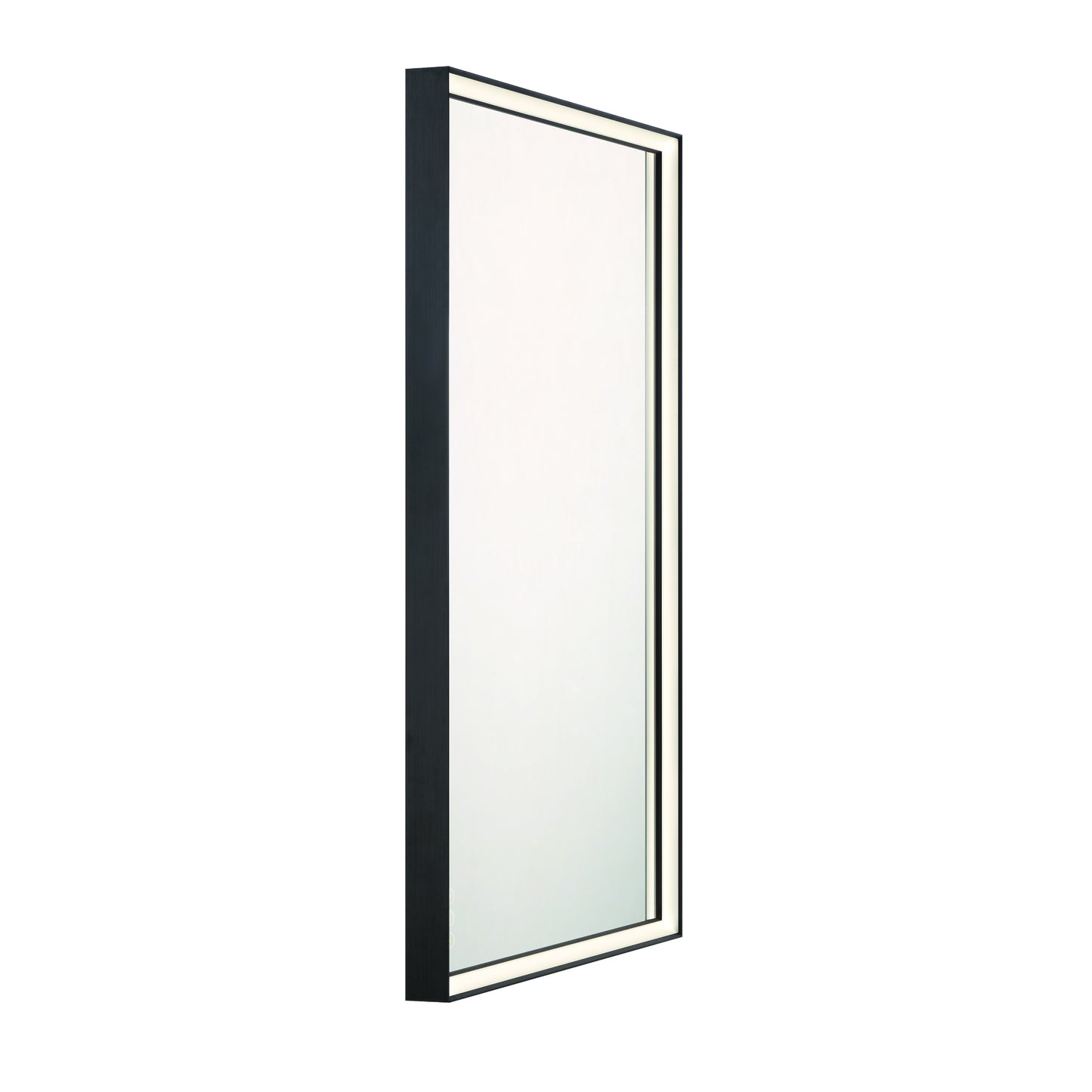 Eurofase Lighting Nixon 42" Integrated LED White Acrylic Anodized Black Frame Rectangle Mirror