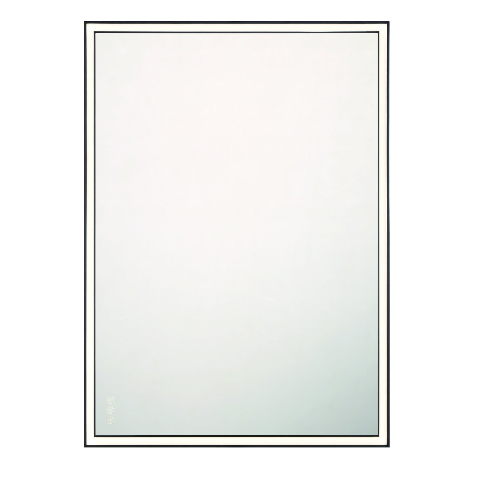 Eurofase Lighting Nixon 42" Integrated LED White Acrylic Anodized Black Frame Rectangle Mirror