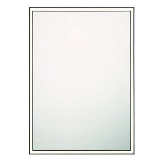 Eurofase Lighting Nixon 42" Integrated LED White Acrylic Anodized Black Frame Rectangle Mirror