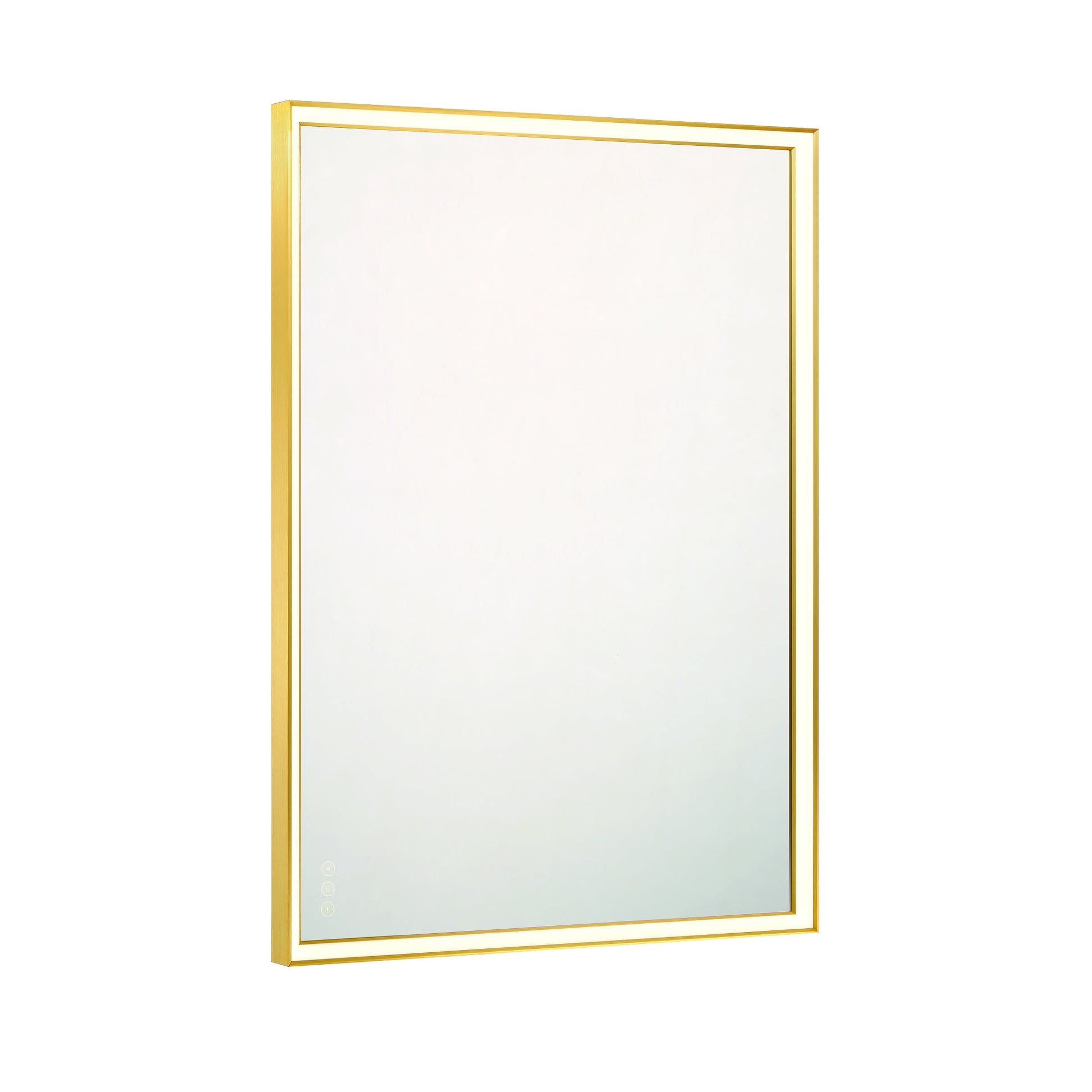 Eurofase Lighting Nixon 42" Integrated LED White Acrylic Anodized Gold Frame Rectangle Mirror
