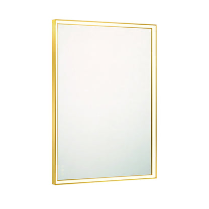 Eurofase Lighting Nixon 42" Integrated LED White Acrylic Anodized Gold Frame Rectangle Mirror