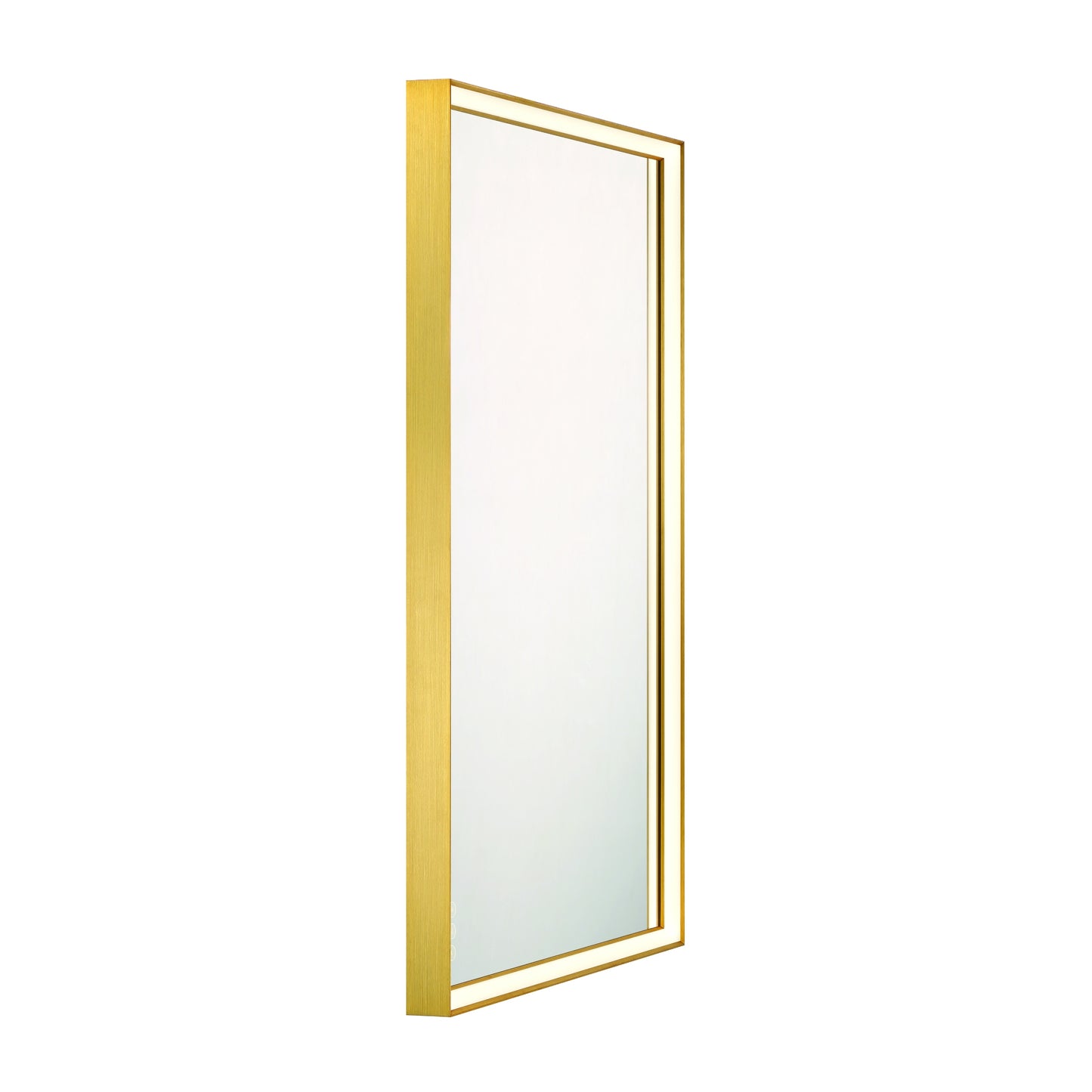 Eurofase Lighting Nixon 42" Integrated LED White Acrylic Anodized Gold Frame Rectangle Mirror