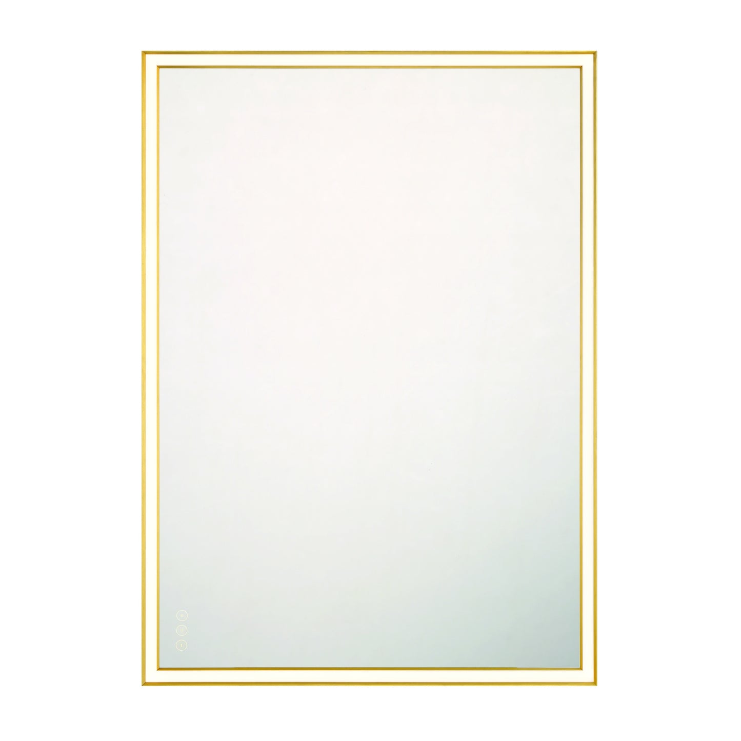 Eurofase Lighting Nixon 42" Integrated LED White Acrylic Anodized Gold Frame Rectangle Mirror