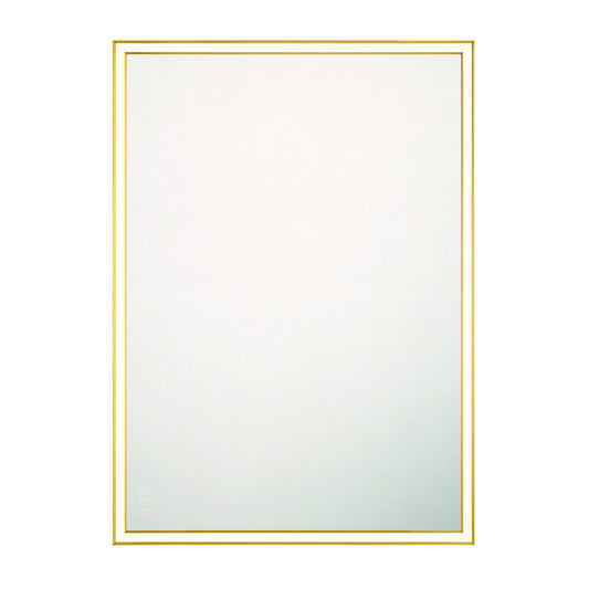 Eurofase Lighting Nixon 42" Integrated LED White Acrylic Anodized Gold Frame Rectangle Mirror