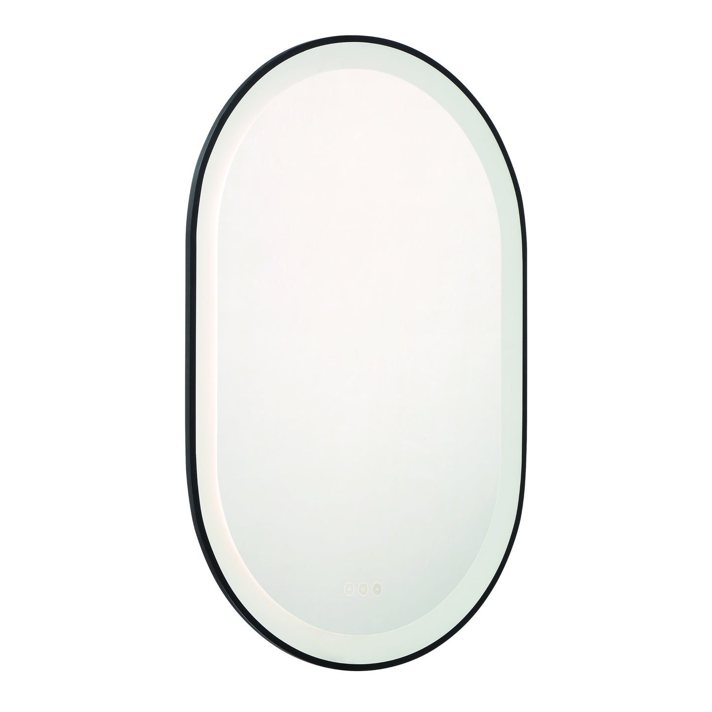 Eurofase Lighting Sara 24" W x 36" H Integrated LED Frosted Glass Matte Black Frame Oval Mirror