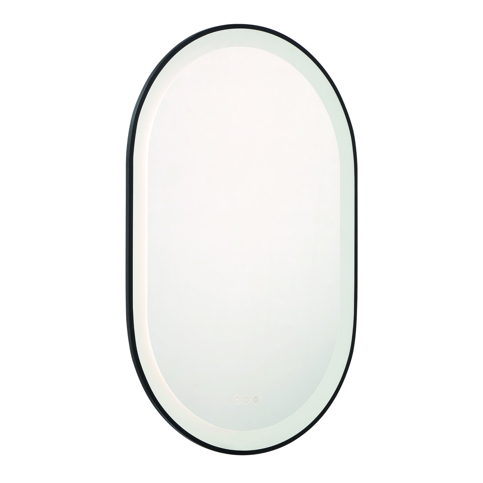 Eurofase Lighting Sara 24" W x 36" H Integrated LED Frosted Glass Matte Black Frame Oval Mirror