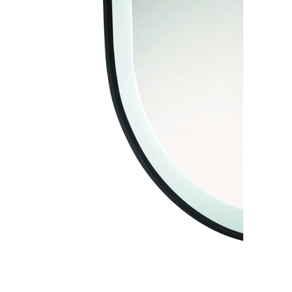 Eurofase Lighting Sara 24" W x 36" H Integrated LED Frosted Glass Matte Black Frame Oval Mirror