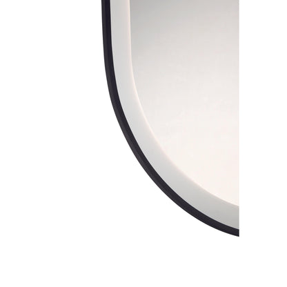 Eurofase Lighting Sara 24" W x 36" H Integrated LED Frosted Glass Matte Black Frame Oval Mirror