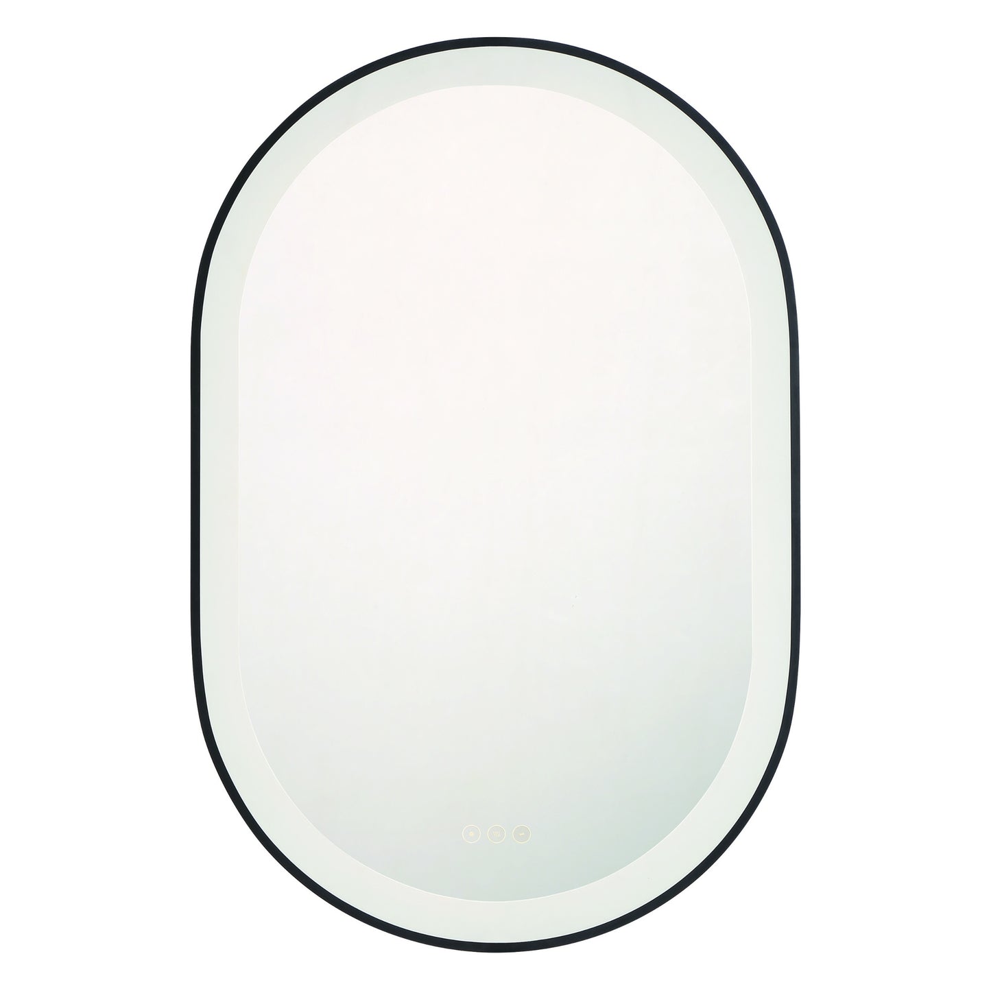 Eurofase Lighting Sara 24" W x 36" H Integrated LED Frosted Glass Matte Black Frame Oval Mirror