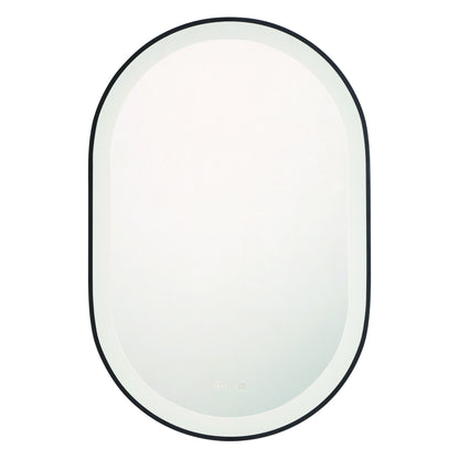 Eurofase Lighting Sara 24" W x 36" H Integrated LED Frosted Glass Matte Black Frame Oval Mirror