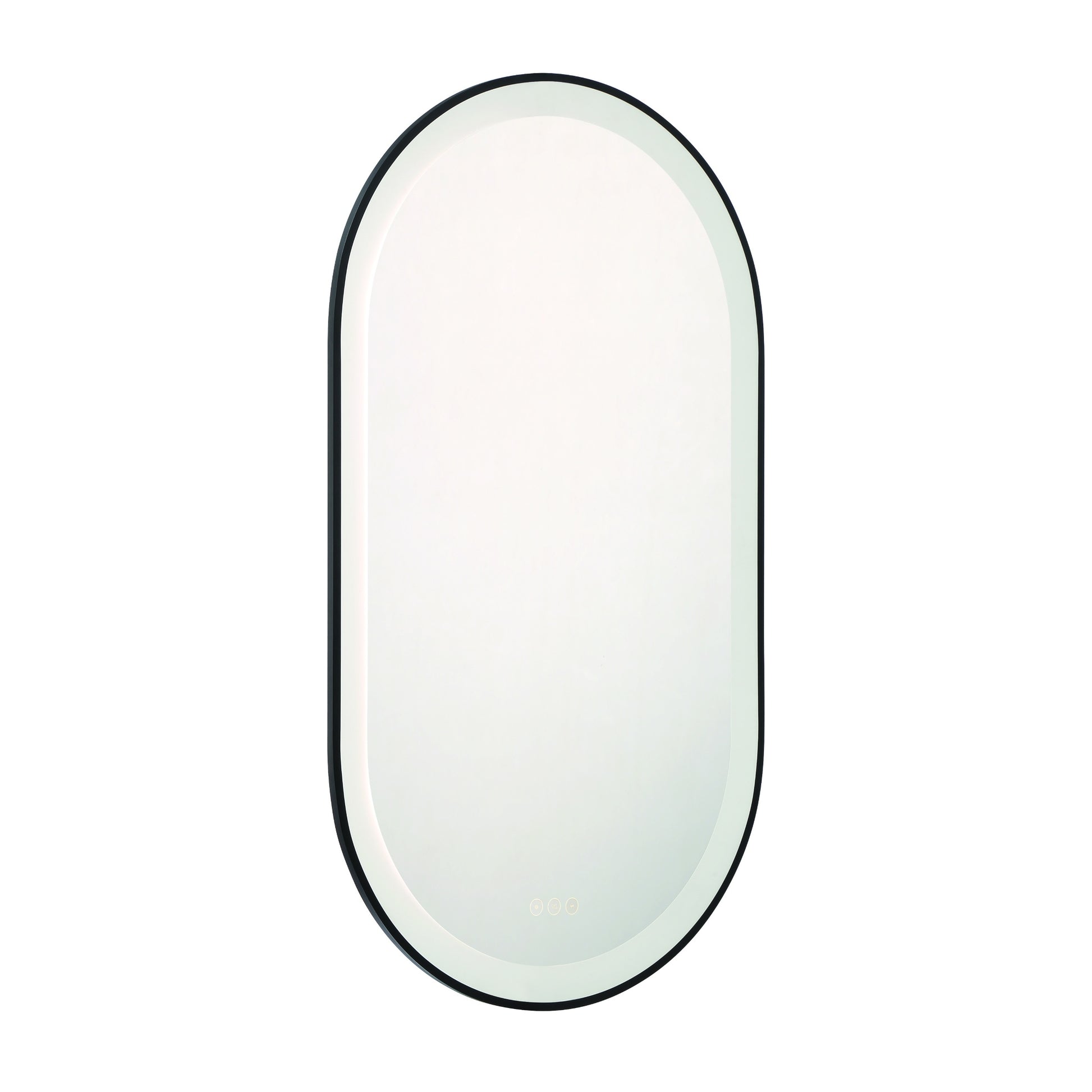 Eurofase Lighting Sara 24" W x 42" H Integrated LED Frosted Glass Matte Black Frame Oval Mirror