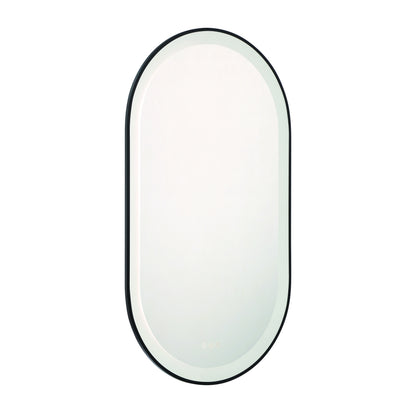 Eurofase Lighting Sara 24" W x 42" H Integrated LED Frosted Glass Matte Black Frame Oval Mirror
