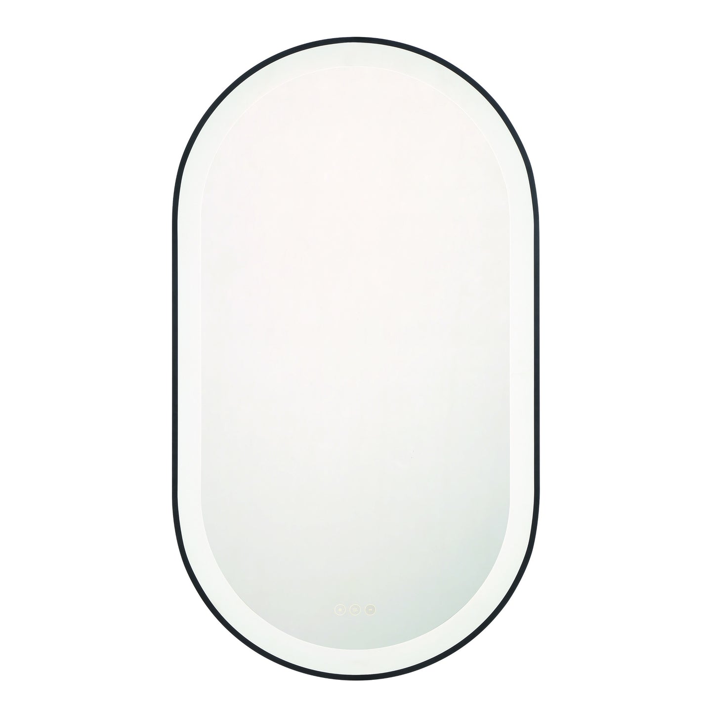 Eurofase Lighting Sara 24" W x 42" H Integrated LED Frosted Glass Matte Black Frame Oval Mirror