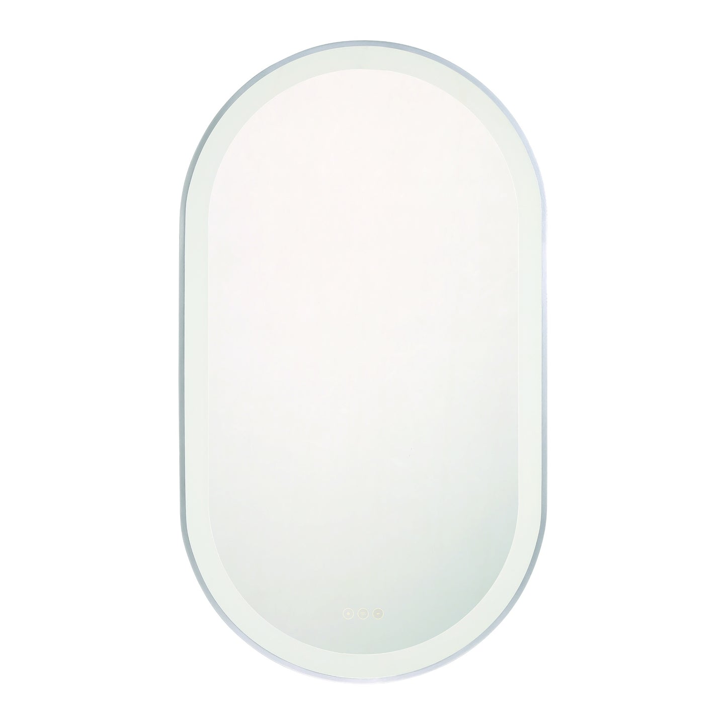 Eurofase Lighting Sara 24" W x 42" H Integrated LED Frosted Glass Matte Silver Frame Oval Mirror