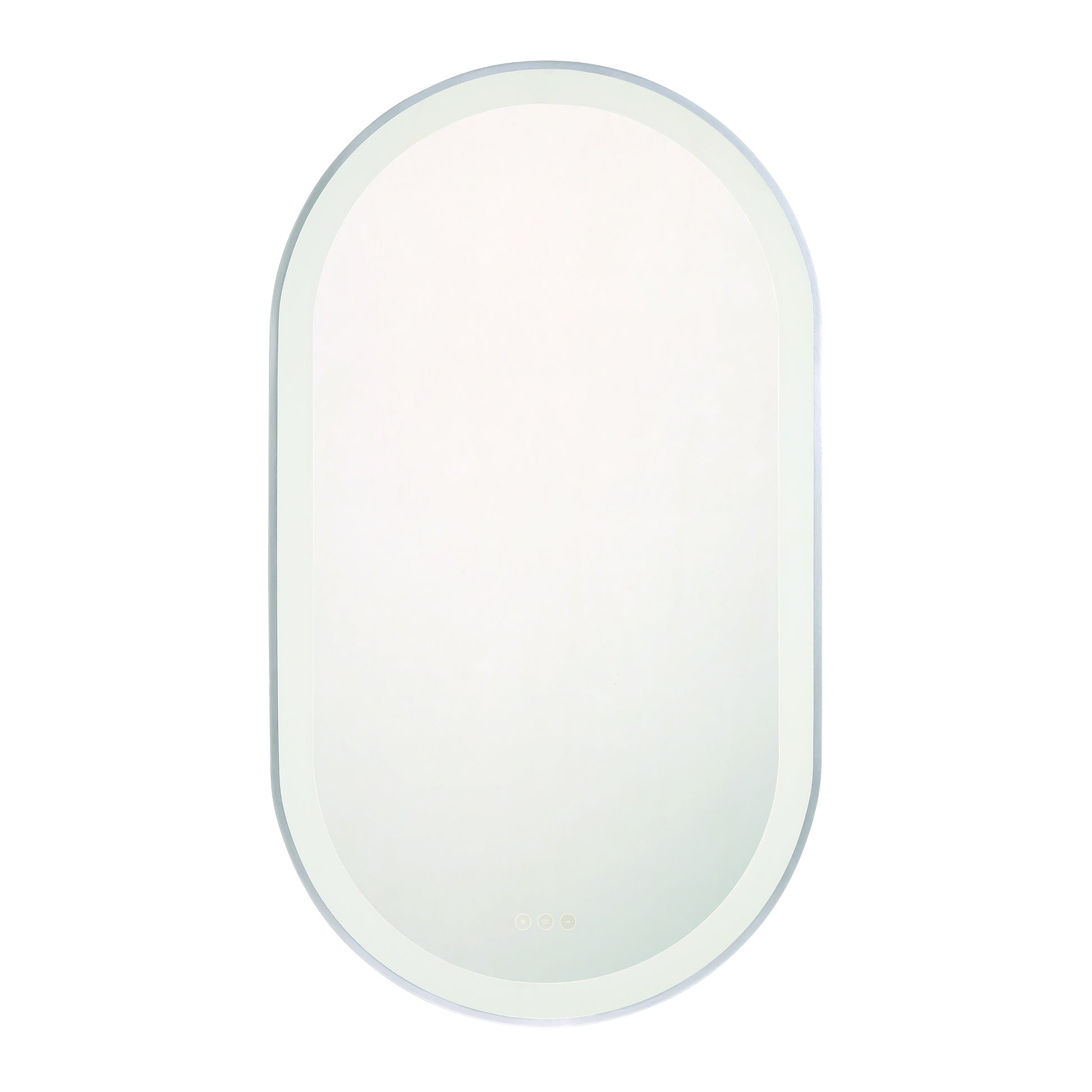 Eurofase Lighting Sara 24" W x 42" H Integrated LED Frosted Glass Matte Silver Frame Oval Mirror