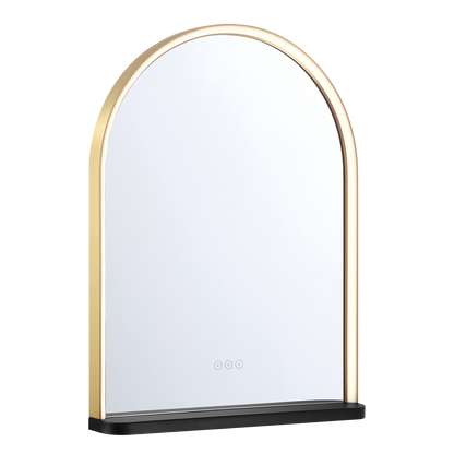 Eurofase Lighting Serin 32" Integrated LED Gold and Black Silicone Frame Dimmable Mirror