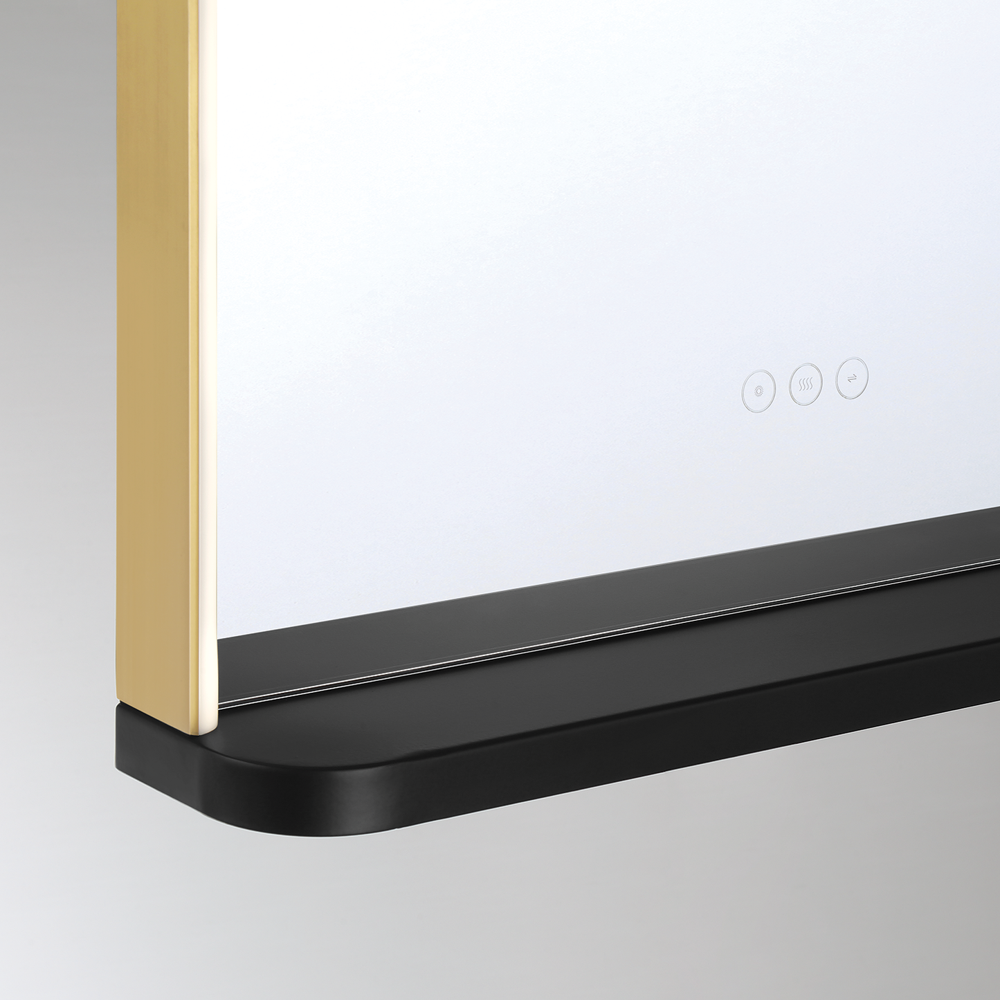 Eurofase Lighting Serin 32" Integrated LED Gold and Black Silicone Frame Dimmable Mirror