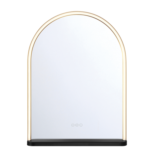 Eurofase Lighting Serin 32" Integrated LED Gold and Black Silicone Frame Dimmable Mirror