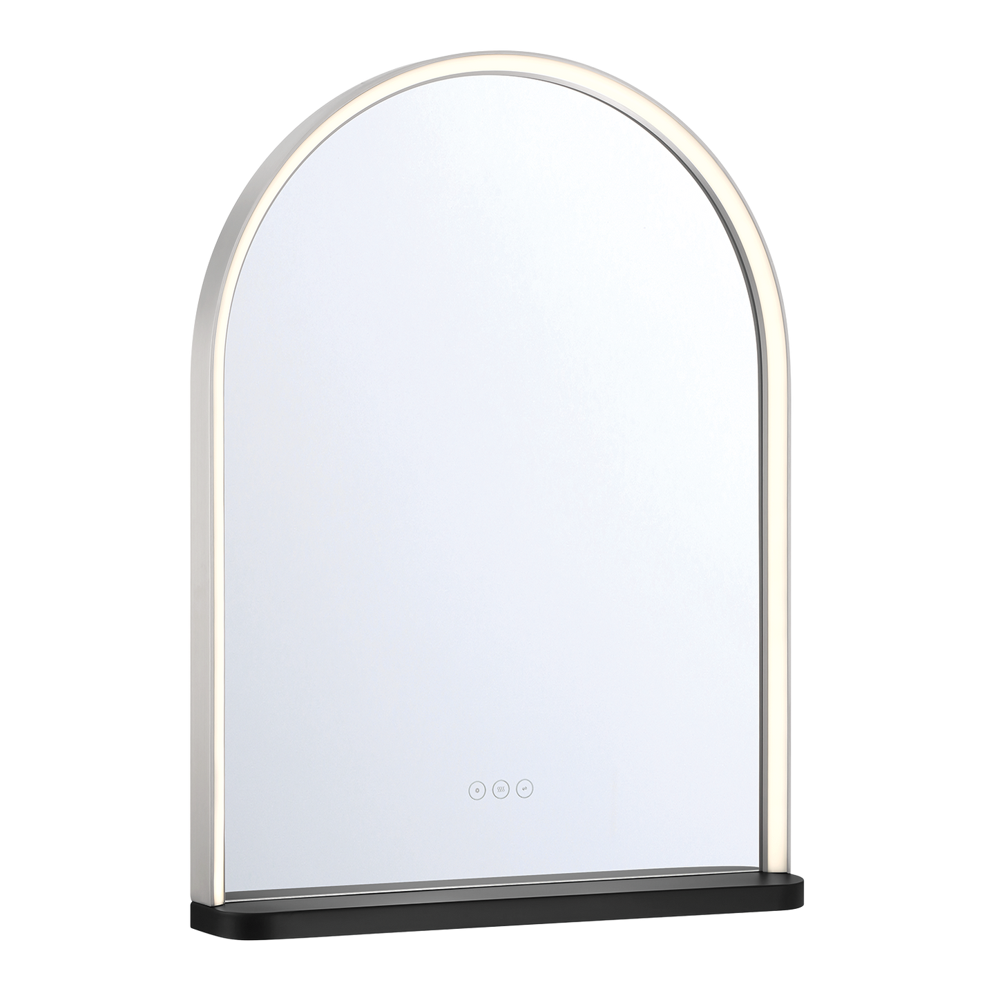 Eurofase Lighting Serin 32" Integrated LED Satin Nickel and Black Silicone Frame Dimmable Mirror