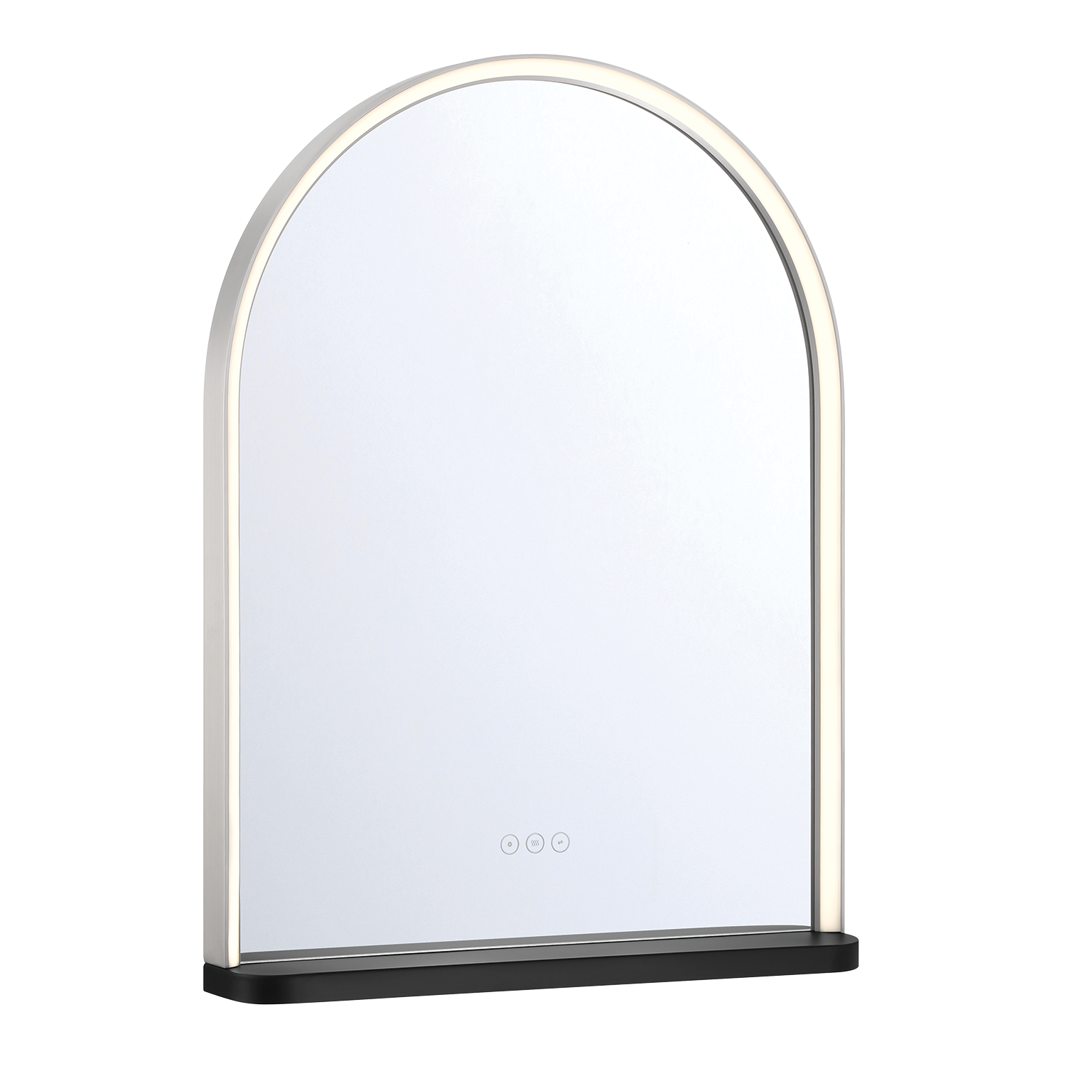 Eurofase Lighting Serin 32" Integrated LED Satin Nickel and Black Silicone Frame Dimmable Mirror