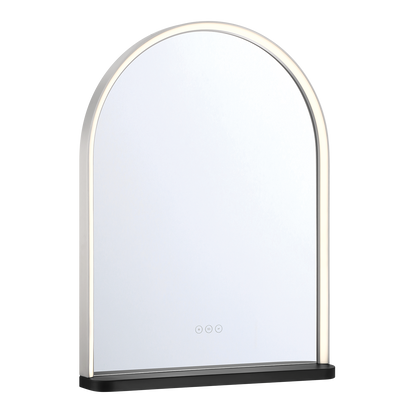 Eurofase Lighting Serin 32" Integrated LED Satin Nickel and Black Silicone Frame Dimmable Mirror