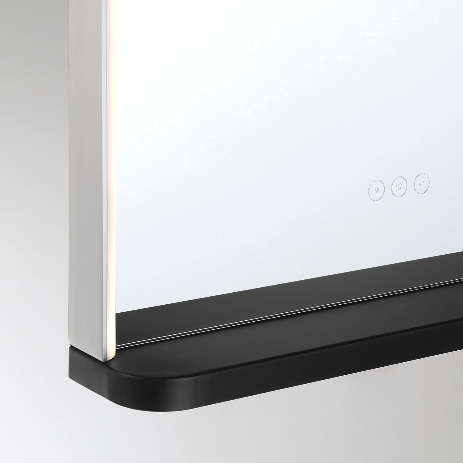 Eurofase Lighting Serin 32" Integrated LED Satin Nickel and Black Silicone Frame Dimmable Mirror