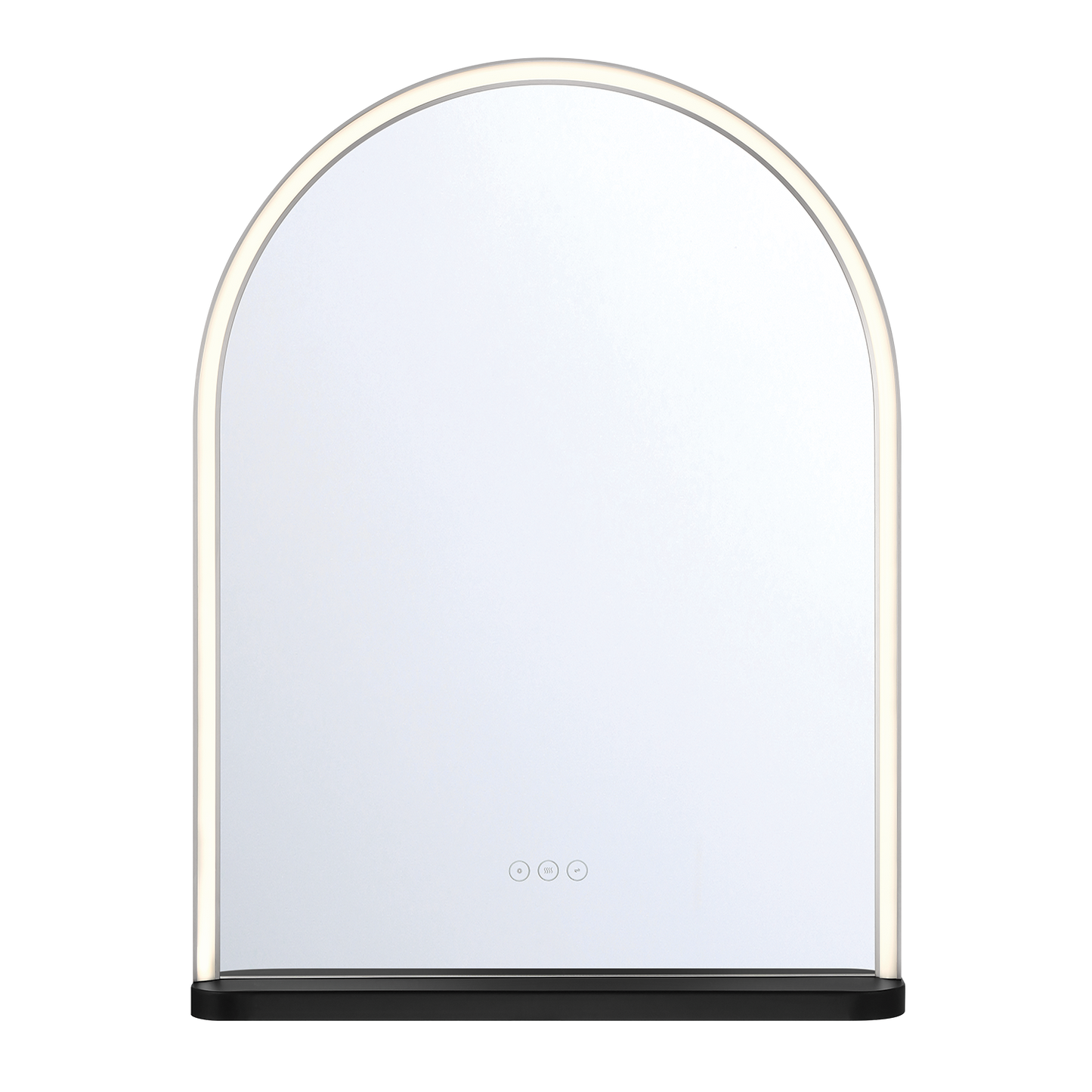 Eurofase Lighting Serin 32" Integrated LED Satin Nickel and Black Silicone Frame Dimmable Mirror